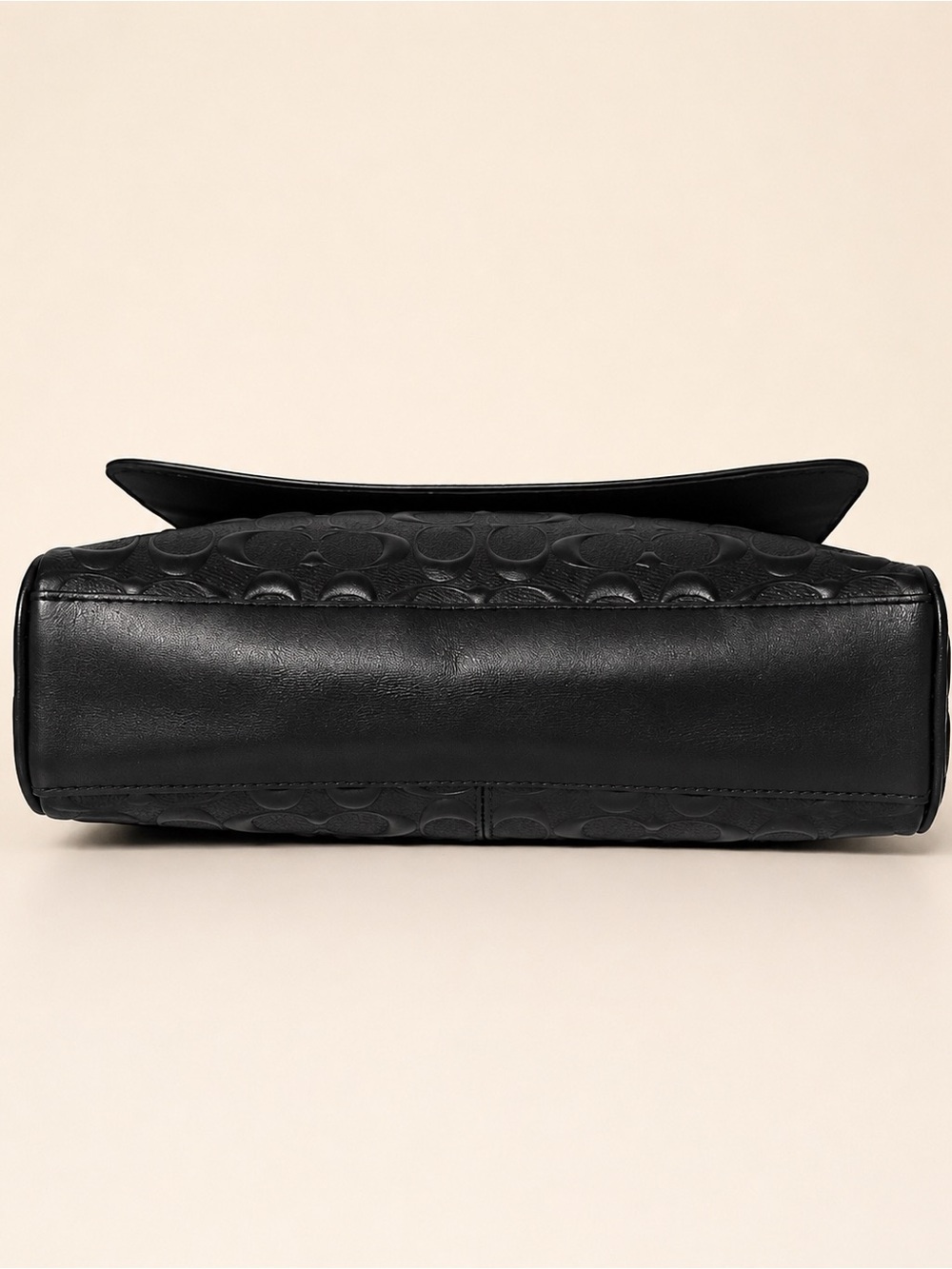 Coach Houston Map Bag Signature Leather Crossbody Black Gunmetal + Dust Bag - Picture 7 of 12